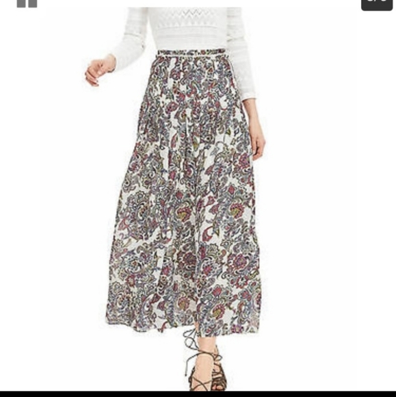 Banana Republic Paisley Floral Pleated Maxi Boho Skirt - Picture 2 of 13
